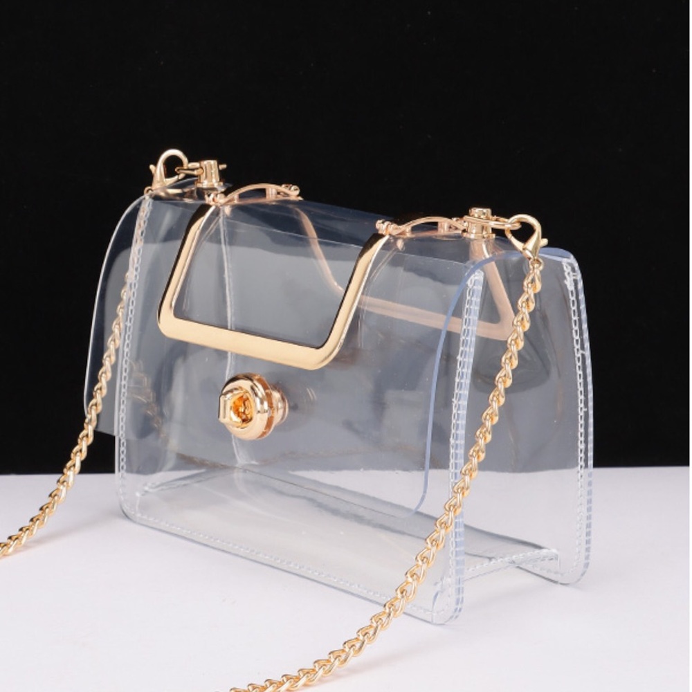 Clear PVC Stadium Bag with Metallic Trim - Transparent - Picture 5 of 6